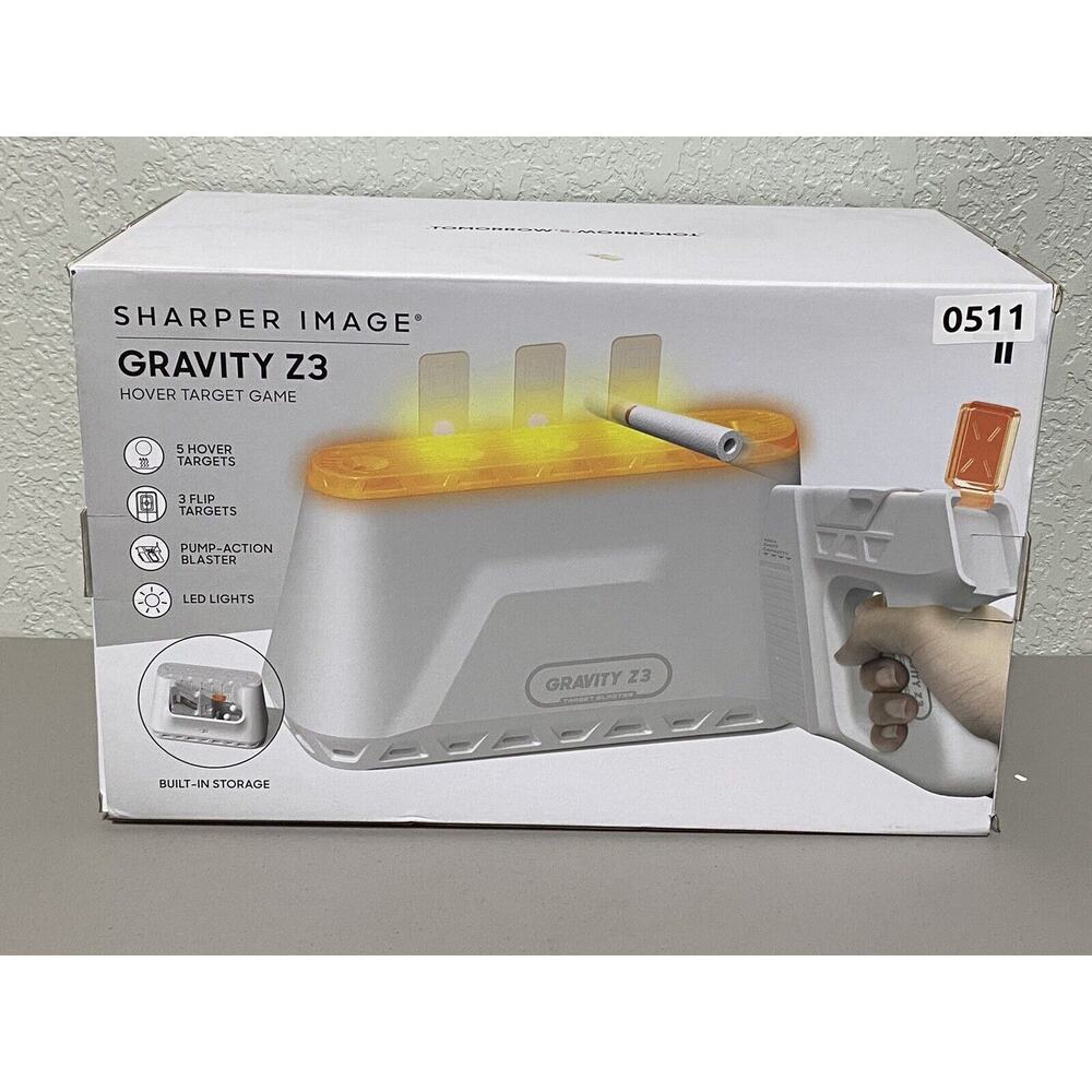 Sharper Image Gravity Z3 Hover Target Game With Blaster Gun Foam Darts Balls NEW
